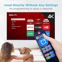 Replacement Backlit Remote Control For  Hisense Sharp  Onn Element Insignia Westinghouse Roku TV T For Roku Stick Or Box 65hj - 黑色或灰色 - 查看 5