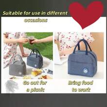 1pc Bestselling Insulated Lunch Bag With Bear Pattern - Waterproof & Portable, Suitable For School And Office - Keeps Food Fresh & Warm, Insulated Aluminum Foil Lunch Box Bag, Tote Bag, Picnic