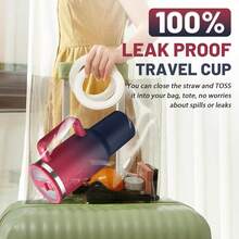 Travel Cups With Lid And Flip Straw - 40 Oz Tumbler With Handle, Cold-34H & Hot-10H Insulated Coffee Mug, Metal Hydro Thermal Jug, Spill Proof Water Bottle Fits In Car Cup Holder - 紫色 - 查看 5