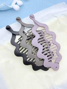 2pcs/Set Simple Matte Solid Color Fish Scale Hair Clips, Elegant Vertical Ponytail Banana Hair Clips, Casual PP(Polypropylene) Ponytail Clips For Daily Commute, Gentle On Hair Claw Clips Hair Claws Hair Barrettes