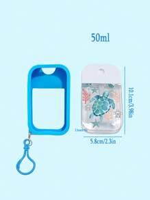 Spray Bottle, 1/2pcs Summer Moisturizing Water Cosmetic Bottle, Pink Flower Print, Ocean Turtle Print Pattern Perfume Spray Bottle, With Hook And Anti-Fall Silicone Protective Cover, Can Be Given To Family Or Friends For Birthday Gifts, Holiday Gifts, Suitable For Travel Portable 50ml