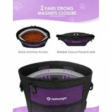 New-15  Dog Treat Pouch  Silicone Snack Bag, Front Pocket Fits All Phon, 4 C Treat Bag  Training Clicker, E Stronr Magnetic Closure, 3 Ways To Wear Walking Fanny Pack (Purple) - 紫色 - 查看 3