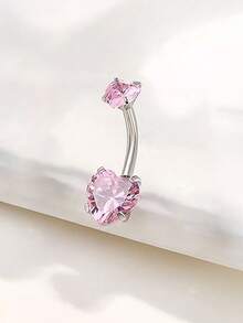 6pcs Simple Pink Navel Rings With Pearl And Cubic Zirconia, Suitable For Women/Ladies Daily Wear - 6 Navel Rings - View 2