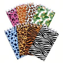 8pcs Animal Print Ivory Leopard Pattern Mini Notebook Set, School Office Stationery, Student Back To School Memo Pad