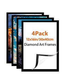 3/4/6 件钻石画框，适用于 11.81x15.75 英寸/30x40 厘米方形钻石艺术油画的画框，磁性自粘钻石艺术画框，适用于墙壁窗户门内侧尺寸的钻石艺术画框 - 彩色 - 查看 13