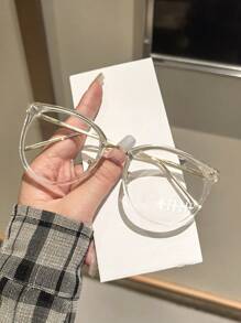1 StückDamen Metall runden Rahmen stilvolle Gold helle Brille für den Schulanfang und Abschluss Geschenk
