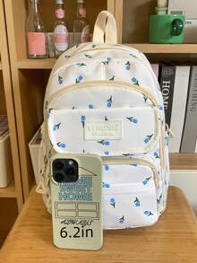 Minimalist Women Functional Backpack, Suitable For Daily Commute And Travel, School Backpack - White - View 3