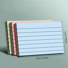 1 pieza 100 hojas de notas adhesivas de colores, pegatinas de notas, pegatinas de etiquetas, cuaderno pequeño de oficina con adhesivo rayado, útiles escolares - Multicolor - Ver 1