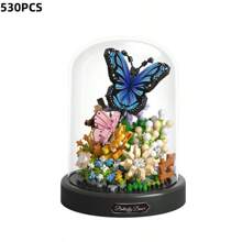 Bouquet immortel fait main Blocs de construction papillon/abeille - Jouet DIY créatif à assembler pour la décoration de la maison et du bureau, cadeaux de Noël et d'Halloween (Certaines pièces sont envoyées de manière aléatoire)