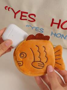 1个可爱鱼形毛绒零钱包，女孩钥匙扣零钱包小钱包，儿童耳机收纳袋 - 彩色 - 查看 7