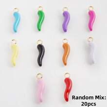 20/50/100 peças sortidas de pingentes de esmalte, incluindo coração, pimenta, borboleta, flor e mini corações, cor aleatória, adequado para decoração de bolsas, faça você mesmo joias de colar, pulseira, brincos