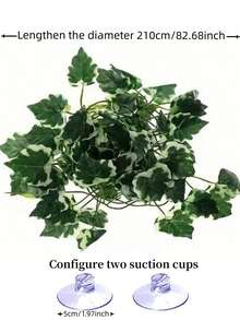 Reptile And Amphibian Aquarium Simulation Plants, Climbing Vines With Suction Cups - Habitat Decoration For Cockatops, Geckos, Snakes, Frogs, Etc., All-Season Aquarium Shelters And Turtle Tank Decoration, Reptile Box Accessory Plants, Bionic Leaves, Easy To Install, Materials, A Hiding Place For Amphibian Breeders And Reptile Enthusiasts - Multicolor - View 16