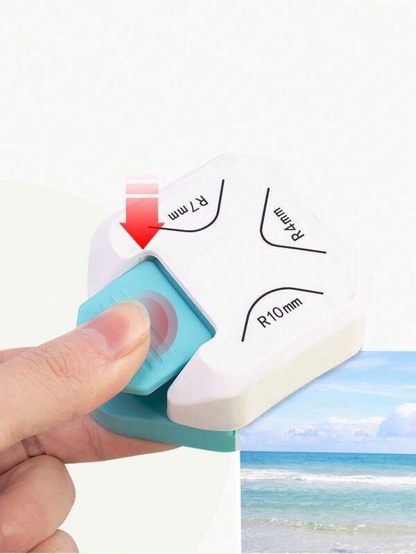 1pc 3-In-1 Cardboard Cutting Foot Beauty Multi-Angle Paper Cutter Photo Trimming And Cutting Corners Multi-Color Fillet Chamferer Manual Press Embossing Back-To-School Season Goodies, School Supplies,Back To School