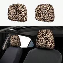 GEOXSCheetah Print Car Seat Headrest Covers Universal Size Soft Breathable Leopard Car Accessories 2 Packsd1i1styn4s1m2 - CheetahPrint - View 1