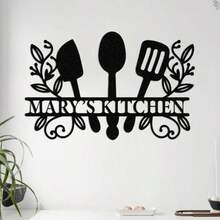 1 件厨房金属墙饰、个性化礼品厨房墙饰、定制标志餐厅厨师墙饰、咖啡厅金属标志、家庭厨房礼品 - 黑色 - 查看 4