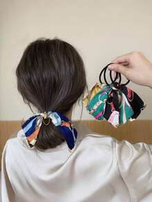 1 件女士蝴蝶结发圈，简约优雅丝绸质感发饰，时尚发带，蝴蝶结配饰，发带，发饰，马尾辫夹，发圈，发胶 - 彩色 - 查看 6