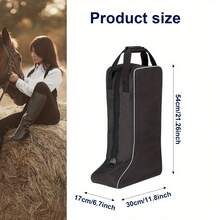 Horse Riding Boot Storage Bag, Hand-Carry Horse Boot Organizer, Equestrian Supplies Bag - Black - View 3