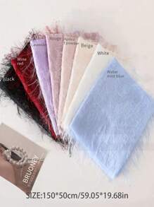1 Stück Chiffon Blumenstrauß mit Quasten-Satinspitzenrand, florale DIY Bastelzubehör