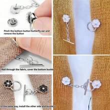 2/4/6pcs Mixed Style Jeans Waistband Accessories: Metal Waist Adjusters With No Holes, Invisible Waistband Buttons, Ironed Jeans Buttons, Adjustable Waist, No Traces, Fasteners Compatible With Denim For Sewing DIY - Multicolor - View 8