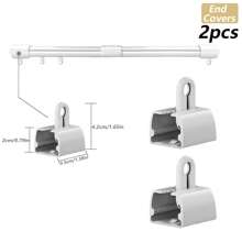 天花板窗帘轨道-39.37英寸-196.85英寸可调节长度窗杆轨道窗帘轨道系统，金属重型窗帘轨道，适用于淋浴间、房间隔断、办公室、家居装饰