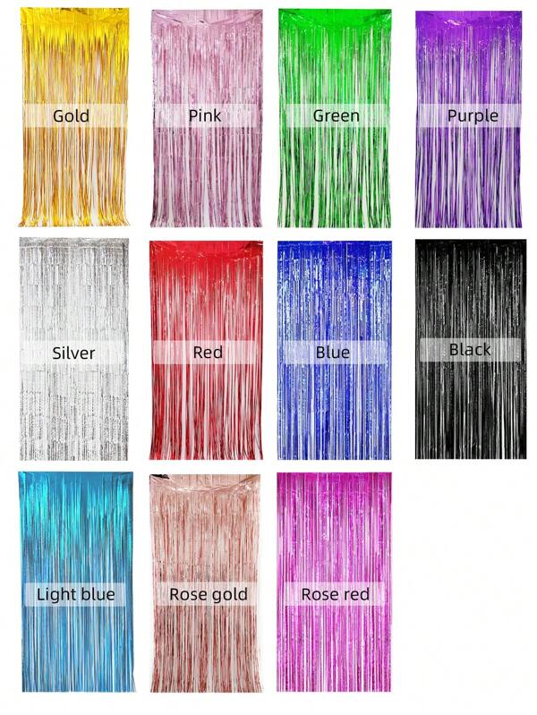 2pcs/Set Holographic Rain Beads Curtain, Birthday Party Decor, Wedding Ceremony Backdrop Props