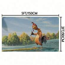 Chicken Joe Surfs Up Funny Meme Abstract Cartoon Art Design Tapestry Color Wall Hanging Flag For Bedroom Living Room Dorm Halloween Party Decor,Guys Man Cave,Art Tapestry Banner Gift