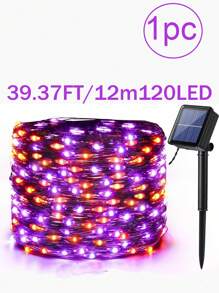 2 pièces/1 pièce Lumière solaire multicolore orange violet 39 pieds 120 LED/78 pieds 240 LED Décoration solaire d'Halloween Lampe extérieure Lumière violette orange Guirlande lumineuse en fil de cuivre, 8 modes clignotants à changer à volonté, Lumière solaire orange violet, Convient pour l'extérieur, le jardin, le balcon, les fêtes DIY, Halloween, la décoration de vacances Guirlande lumineuse en fil de cuivre de fée solaire (ligne noire) Décoration d'Halloween Décoration de la maison Décoration de fête Décoration d'Halloween Décoration de chambre Décoration de jardin d'Halloween pour cadeau de fée