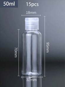1/5/10/15pcs 30/50/100ml Refillable Clear Plastic Bottles, Portable Travel Containers, Refillable Cosmetic Containers