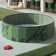 1pc Portable Non-Inflatable Easy Set-Up Swimming Pool, Outdoor Summer Courtyard Water Play Pool, Composite Board Round Family Relaxing Fun Pool, Ball Pit - Multicolor - View 1