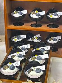 冰淇淋塑料高脚杯酸奶慕斯杯黑布丁杯黑色创意甜品杯冰淇淋塑料高脚杯 - 黑色 - 查看 6