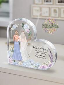 Personalisierte Hochzeitsgeschenke, Hochzeitskalender Acrylplaketten, Geschenke für Freundinnen und Schwestern zur Hochzeit, Brautjungfernplaketten, Hochzeitsandenken - Verschiedenfarbig - Übersicht 2