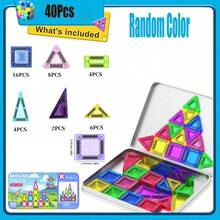 4-8 Years Old Children's Magnetic Building Blocks, Preschool Toys, Magnetic Construction Toys, STEM Outdoor Kids Toys, Gifts For Boys And Girls Over 3 Years Old, Pocket-Sized Mini Blocks, Classroom Essential, Random Colors