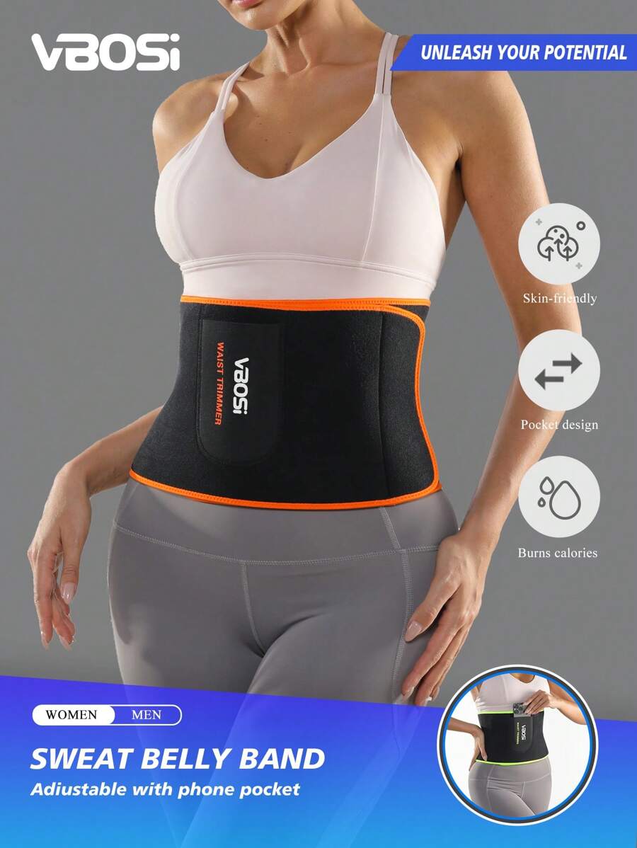 VBOSI Centură de talie din neopren unisex pentru femei și bărbați, 1 bucată - Centură reglabilă pentru slăbire, pentru susținere a abdomenului, la sală și pentru uz zilnic