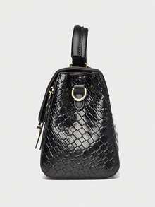 新款时尚经典百搭单肩包，复古简约顶部提手手提包，纯色斜挎包，PU 皮革女包，小众设计，适合城市通勤、日常购物、约会、外出