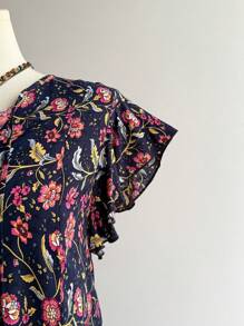 Rusttydustty A Long, Loose, Casual And Vacation Floral Dress With A V-Neck For Womenboho Easter Beach Outfits Hawaii Coachella Music Festival Tropical Vacation