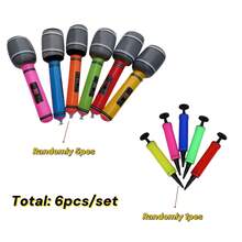 2pcs/6pcs/8pcs Inflatable Musical Instrument Party Props, Rock Star Toy Set, Inflatable Guitar, Inflatable Saxophone, Bass Pipa, Microphone, Mobile Phone, Tape Recorder, 80s/90s Themed Party Studio Decoration - Multicolor - View 15