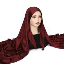 1 Stück Frauen Abaya Accessoires einfarbiger praktischer Schleife-Fixierung rutschfester Chiffon Hidschāb Kopftuch