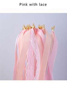 10pcs Ribbon Wands, Lace Ribbon Wedding Wands, Magic Wands Decor For Lawn, Wedding Decorations - Multicolor - View 7