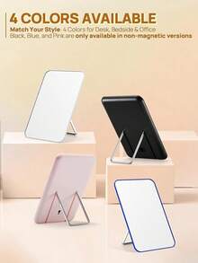 Portable Foldable Mirror 8x5 Inch, Multi-Position Stand & Hanging Hole, Compact Travel Essential White - Đen-không có từ tính - Xem 5