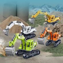 逼真的男孩挖掘机玩具，工程车履带式挖掘机，耐用的 ABS 材料，万圣节、圣诞节、生日派对的完美礼物 - 彩色 - 查看 4