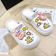 8PCS Shoe Accessories, Bunny Girl 3D Shoe Flower Buckle, Removable DIY Shoe Decorations Gift Creative Street Style PVC Soft Rubber Material, DIY Shoe Buckle, Shoe Flower Shoe Clip High-End Elegant New Shoe Buckle, Hole Shoes Accessories Slippers Children And Adults Universal Detachable DIY Cute Accessories, Can Be Matched With Any Style