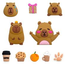 10/15PCS Shoe Accessories , Cute Capybara And Little Monster Cartoon Hole Shoes Flower Shoe Buckle, Removable DIY Shoe Decorations Gift Creative Street Style , PVC Soft Rubber Material ,DIY Shoe Buckle ,Shoe Flower Shoe Clip High-End Temperament New Shoe Buckle,Hole Shoes Accessories Slippers Children And Adults Universal Detachable DIY Cute Accessories,Can Be Matched With Any Style