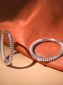 1 Paar Vintage Kupfer geometrische runde Creolen, modischer Hiphop Ohrstecker als Geschenk für Frauen