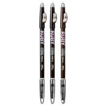 Lápiz de cejas Ruby Kisses GoBrow, de madera, afilable, de larga duración, que crea cejas de aspecto natural. Paquete de 3 (Marrón oscuro) - Marrón negro - Ver 9