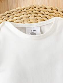Baby Girls Casual Slogan Print Bodysuit - White - View 3