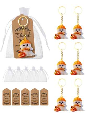 30 adet/10 set Cadılar Bayramı Araba Akrilik Kolye Hediye Setleri - Cadılar Bayramı Kolye, Teşekkür Etiketleri ve Hediye Çantaları, Cadılar Bayramı Partisi Araba Dekoru Asılı Süsler, Parti İkram Hediyeleri, Cadılar Bayramı Balkabağı Anahtarlık Hediyeleri, Cadılar Bayramı Partisi Toptan İkramları içerir