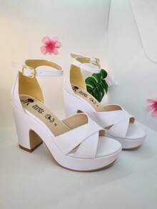女士高跟凉鞋 - 白色 - 查看 6