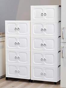 1 szt. (38 cm/14,96 cala) szerokości, 18-kwartowa mała składana szafka do przechowywania, opcjonalnie 1-5 warstw, szafa z przegrodą na ubrania, regał do przechowywania w spiżarni kuchennej, szafka na zastawę stołową w jadalni, półka organizacyjna do kuchni, gruba dwudrzwiowa szafka do przechowywania na kółkach, bezpłatne półki do instalacji w domu, składana szafka do przechowywania ubrań i zabawek