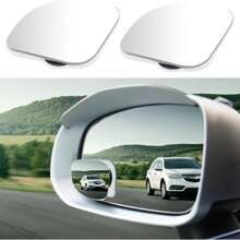 2pcs Car Rearview Mirror Car Blind Spot Mirror 360 Car Reversing Auxiliary Mirror Glass Borderless Fan-Shaped Small Round Mirror