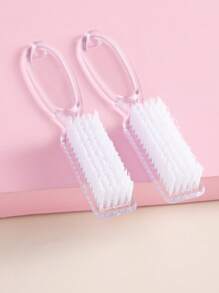 2 pezzi Spazzola per unghie, Spazzola per pulire le unghie, Spazzola per la pulizia delle mani, Spazzola per scrubbing di dita e piedi, Spazzolino per pedicure e unghie, Set di spazzole per la pulizia, Trasparente